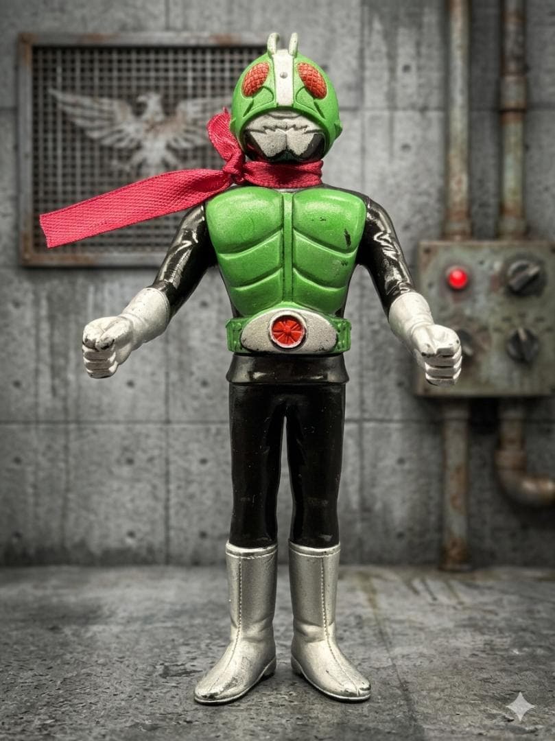 【美品/当時】ポピー 仮面ライダー1号 ソフビ 約13cm 昭和レトロ 石森プロ