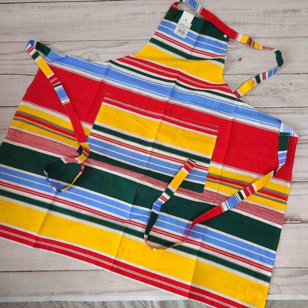 marimekko マリメッコ多色ストライプ エプロン 未使用