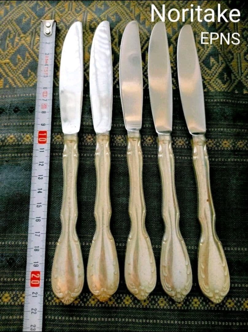 Noritake　ノリタケ シルバープレート　フォーク&ナイフ　各5本セット