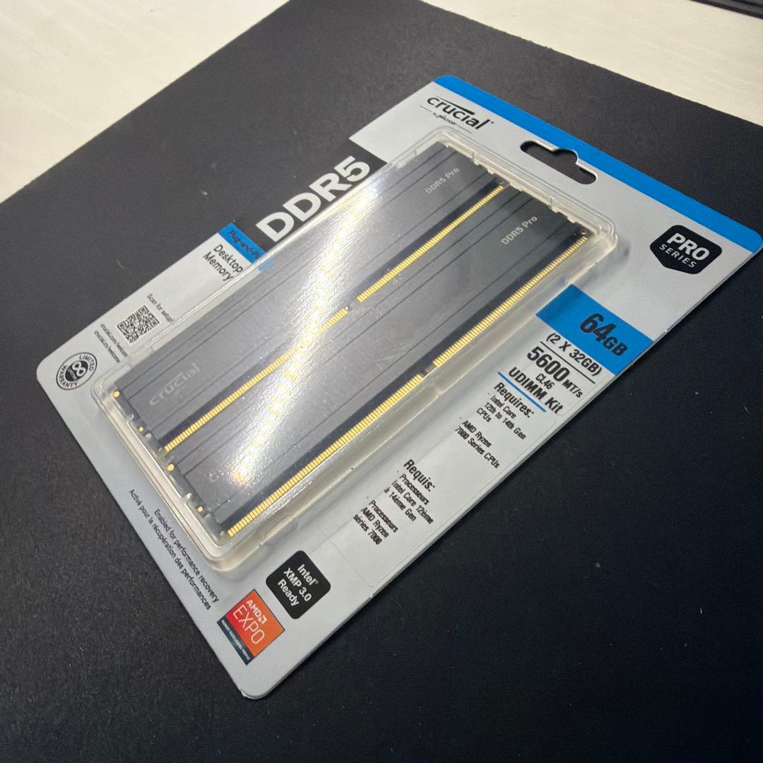 crucial DDR5 64GB (2x32GB) メモリーキット