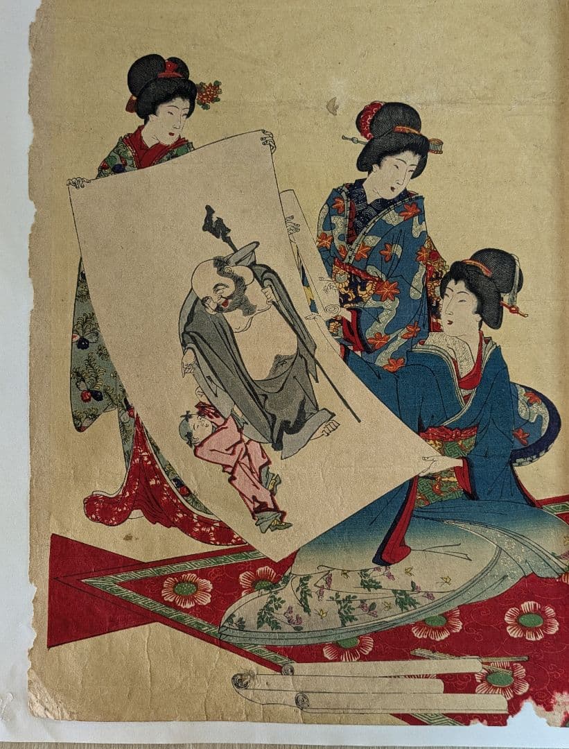 版画-江戸時代-浮世絵-木版画-浮世絵-アート-周延の女禮式書画