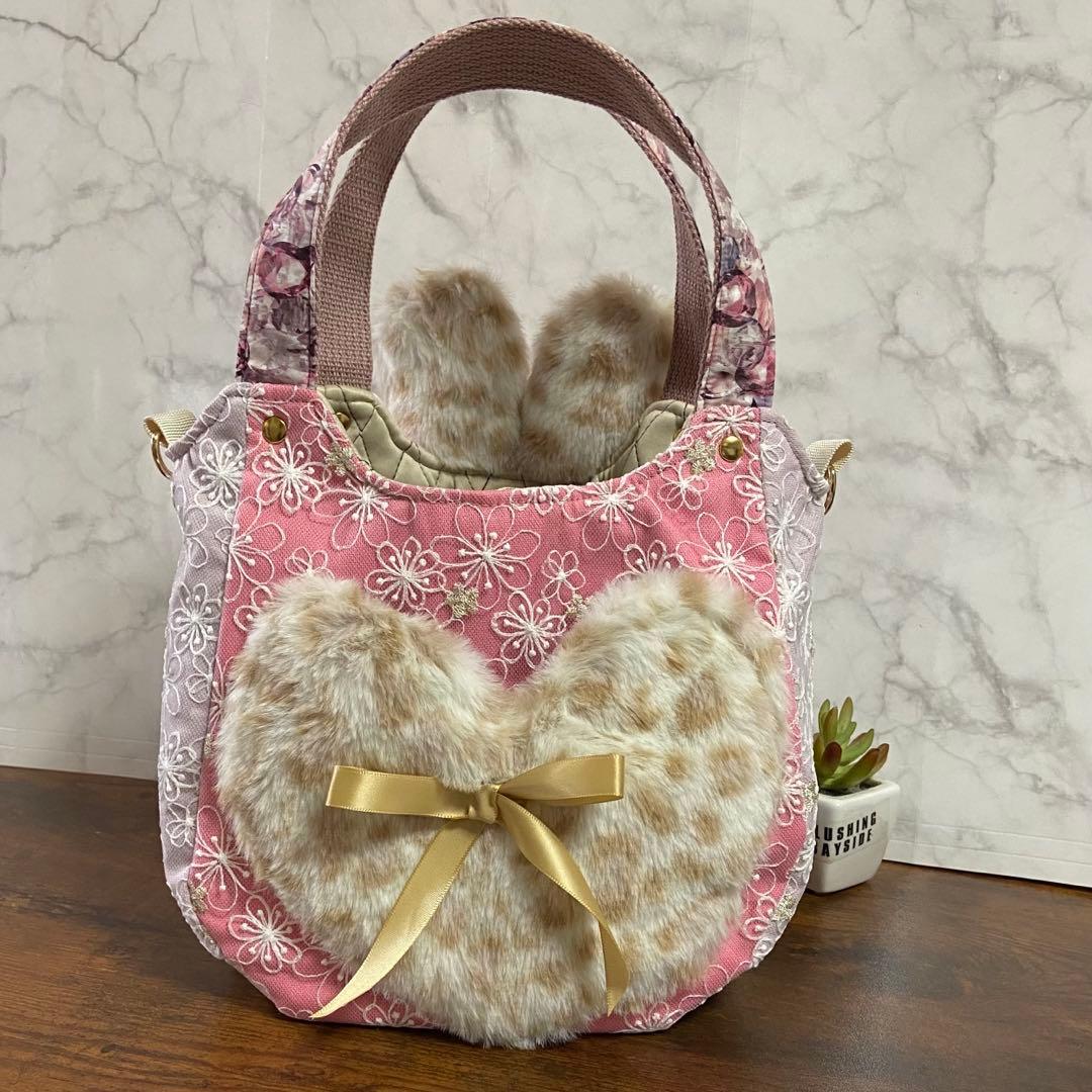 コヤンイサムチョン【ころりんバッグ】刺繍レース♡春バッグ♡ハンドメイド