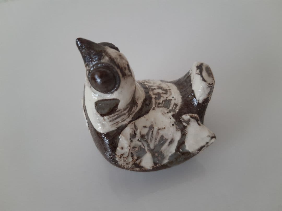 下村良之介 やけもの (陶器) 鳥形 箸置き オブジェ 新品 日本画家