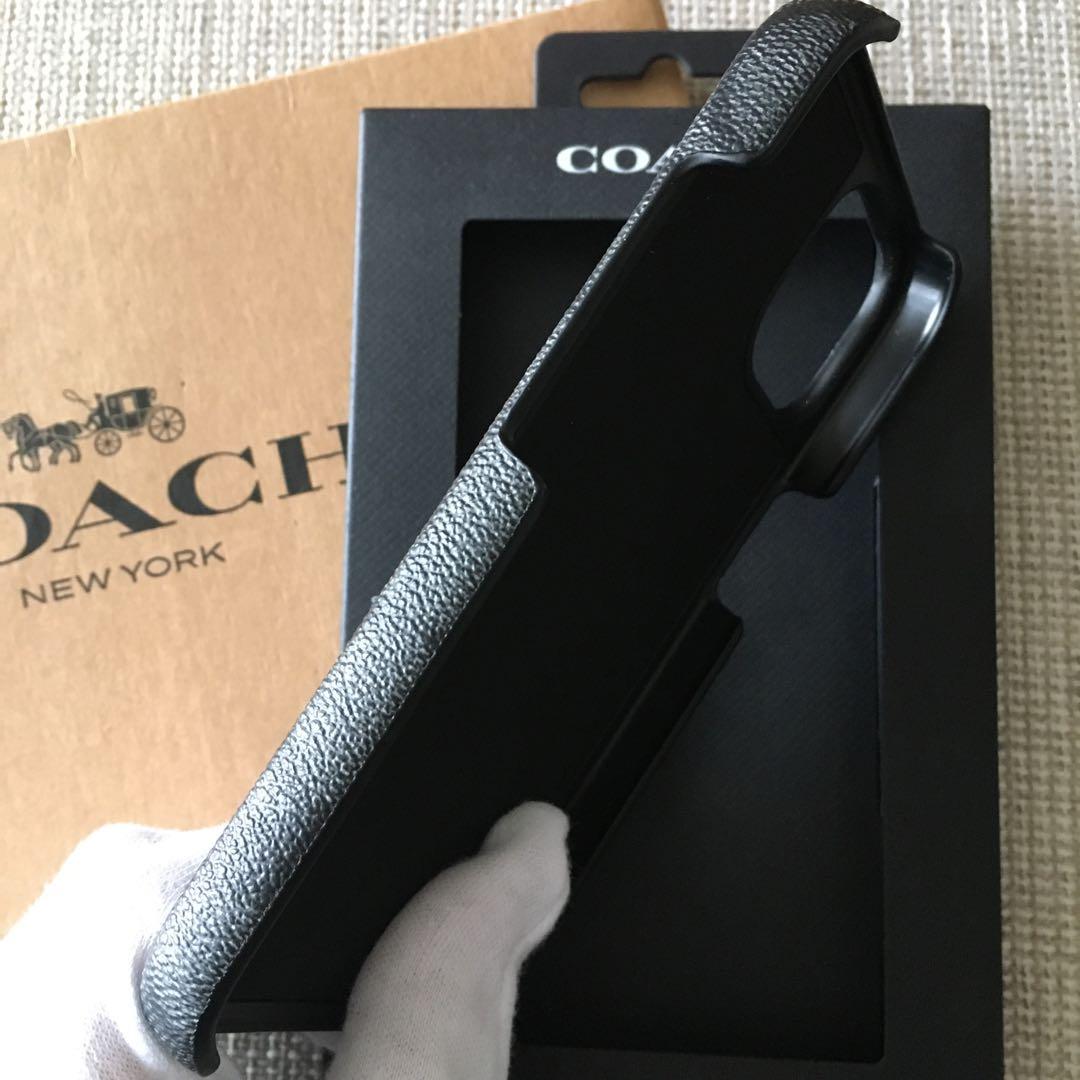新品★COACH コーチ 定価14,300円 レザー iPhone 15 ケース