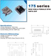 MINI USB 229-SB - MINI USB PCB CONNECTOR