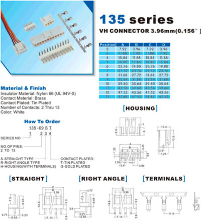 396WS06VH - HEADER RECTO 6V 0.156 VH